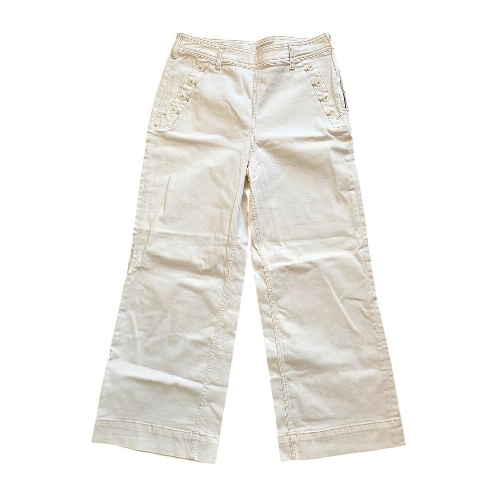 Pilcro Light Off White Wide Leg Pant Sz 31 P